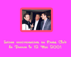 L'ouverture du site ainsi que les anniversaires de Christian et son père fêtés au Press Club de France avec leurs amis